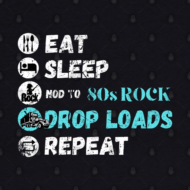 Eat Sleep Nod To 80s Rock Drop Loads Repeat by maxdax